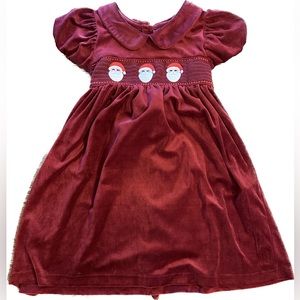 Smocked Santa Velvet Christmas Dress (6)